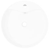 Vidaxl lavabo avec atterrissage, céramique, ronde, blanc