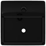 Vidaxl Washingin avec trou de grue Céramique carré noir