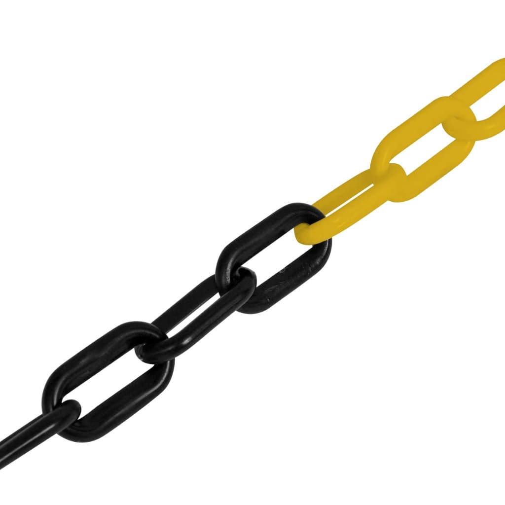 Vidaxl Safety chain plastic yellow and black 30 m