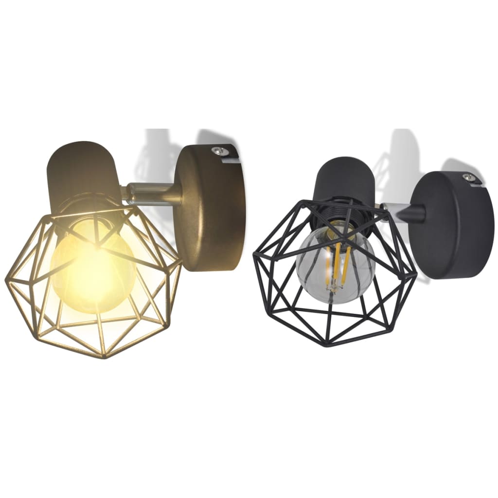Vidaxl Wall Lamps 2 ST avec style industriel LED noir