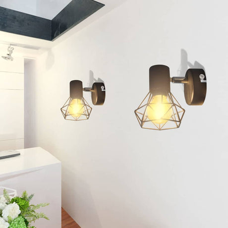 Vidaxl Wall Lamps 2 ST avec style industriel LED noir