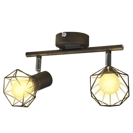 Vidaxl plafond avec 2 LEDS style industriel noir