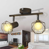 Vidaxl plafond avec 2 LEDS style industriel noir