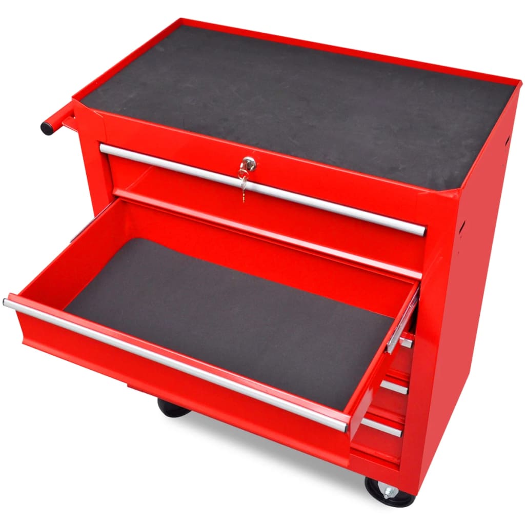 Vidaxl Tool Trolley 5 tiroirs rouges