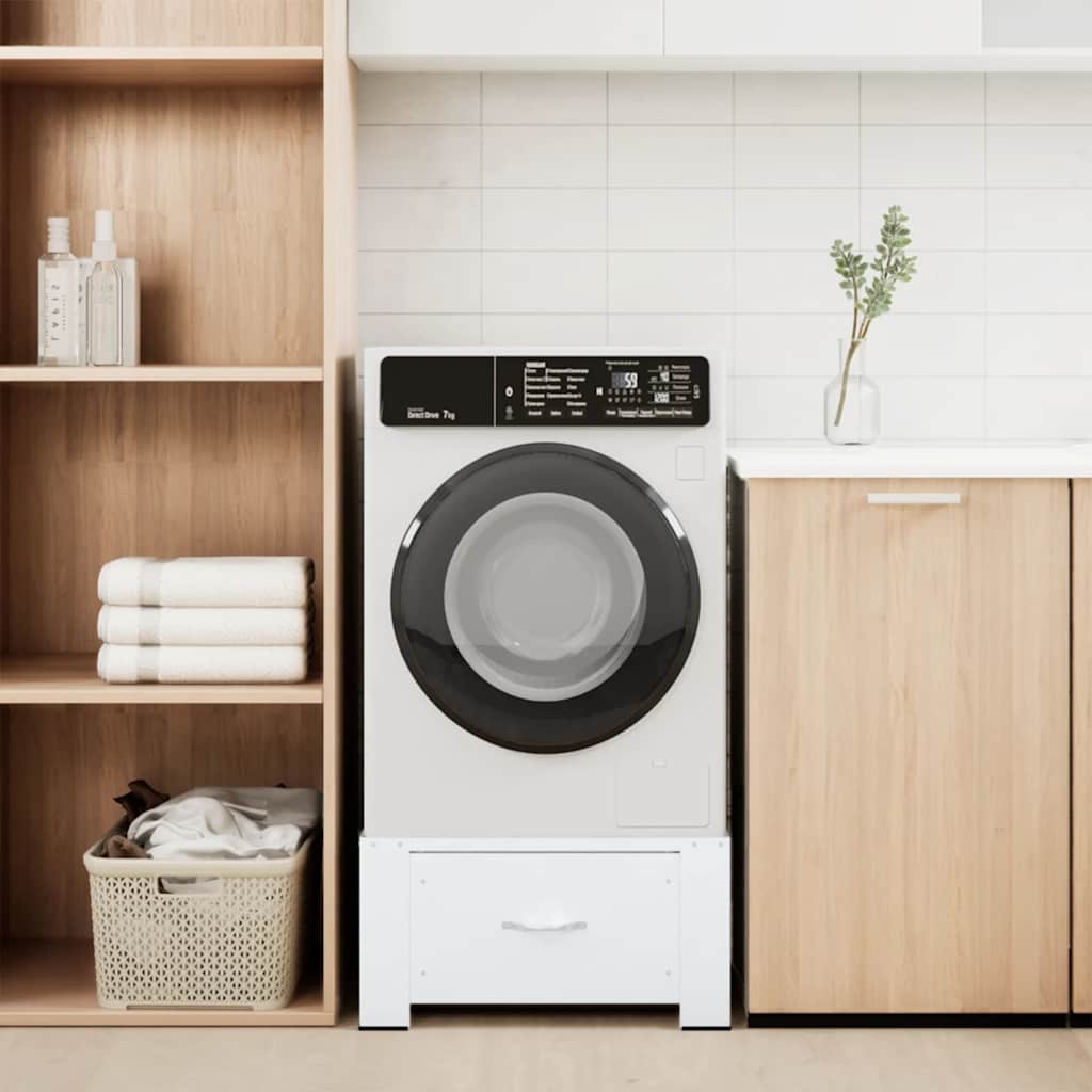 Vidaxl Washing Machineverhoger avec tiroir blanc