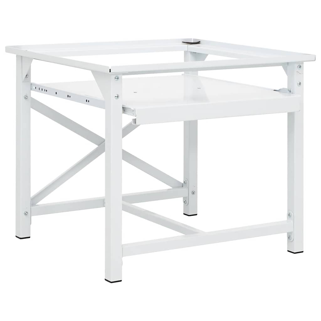 Vidaxl Washing Machineverhoger avec un étagère extensible blanc