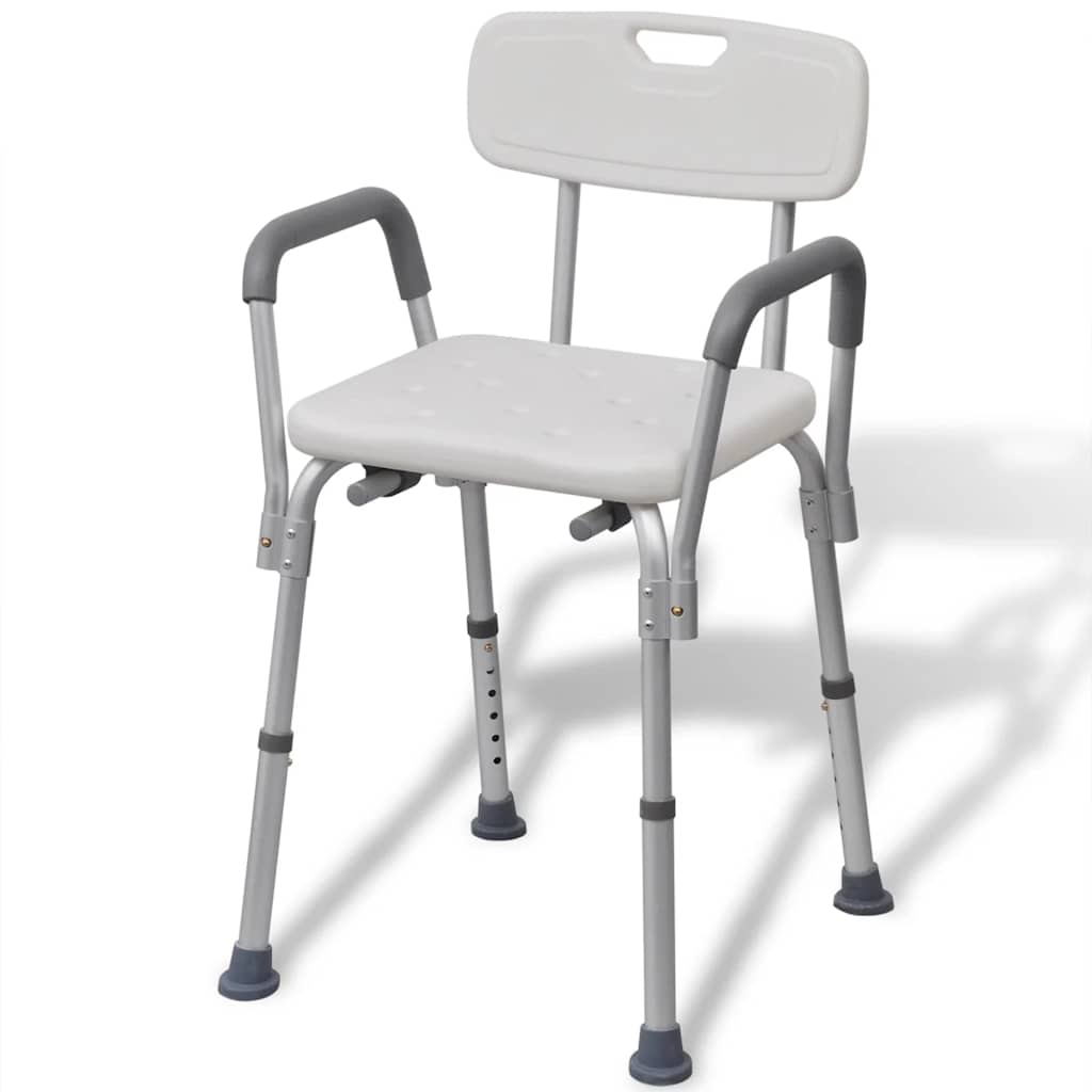Chaise de douche vidaxl aluminium blanc