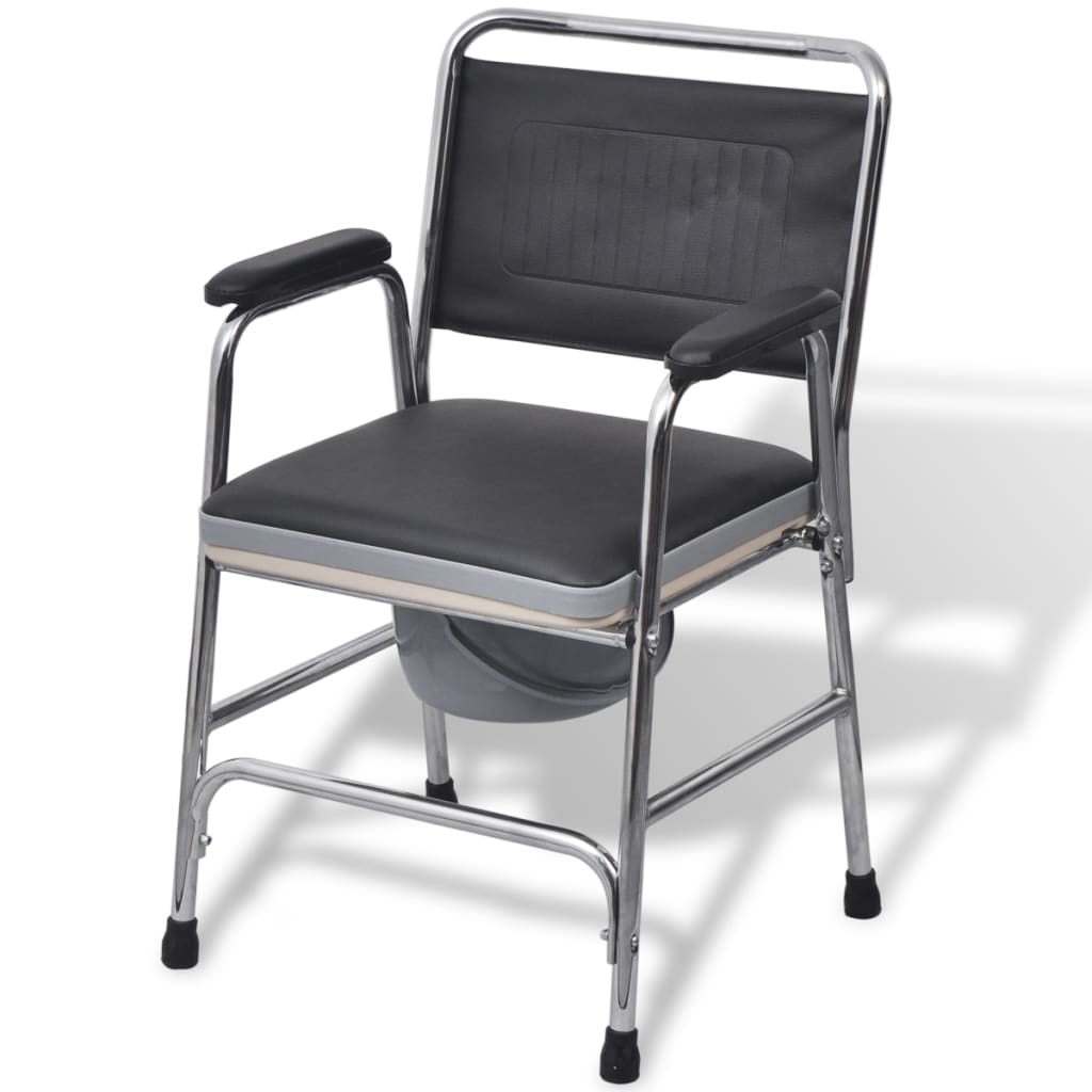 Vidaxl Chaise de toilette en acier noir