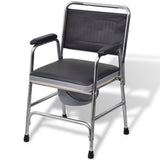 Vidaxl Chaise de toilette en acier noir