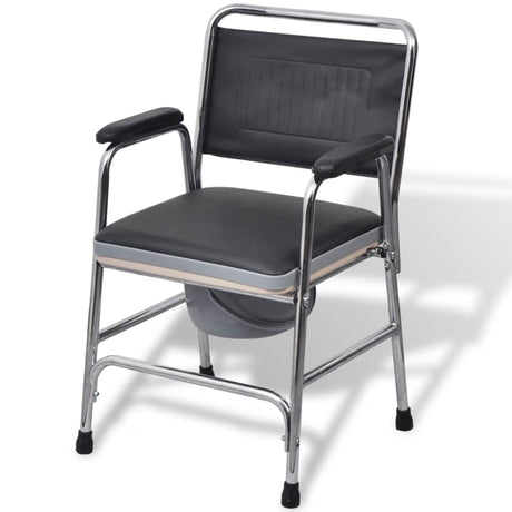 Vidaxl Chaise de toilette en acier noir