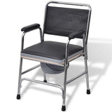 Vidaxl Chaise de toilette en acier noir