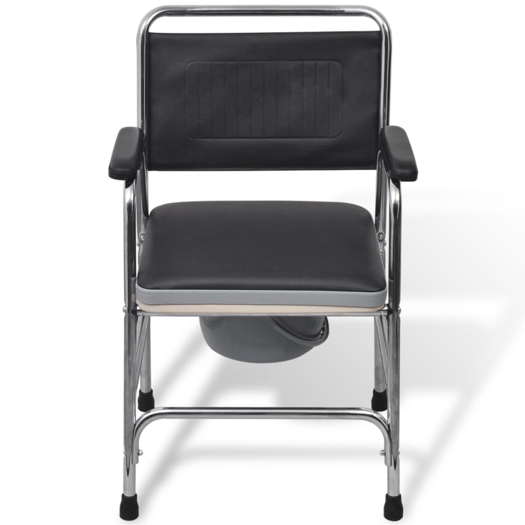 Vidaxl Chaise de toilette en acier noir