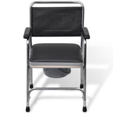 Vidaxl Chaise de toilette en acier noir