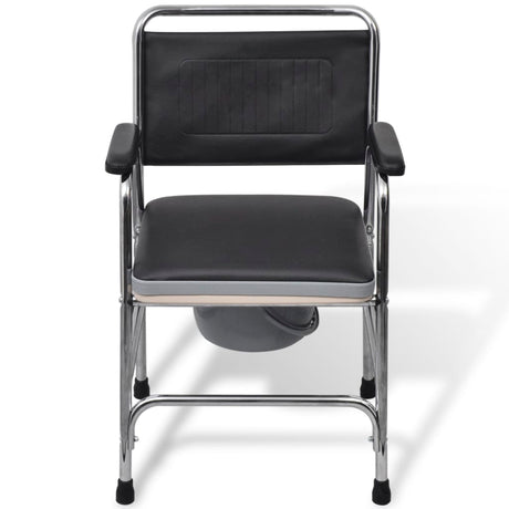 Vidaxl Chaise de toilette en acier noir