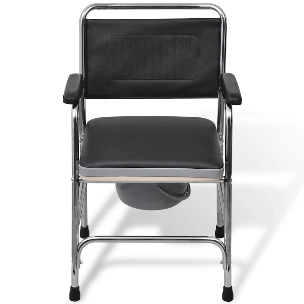 Vidaxl Chaise de toilette en acier noir
