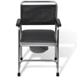 Vidaxl Chaise de toilette en acier noir