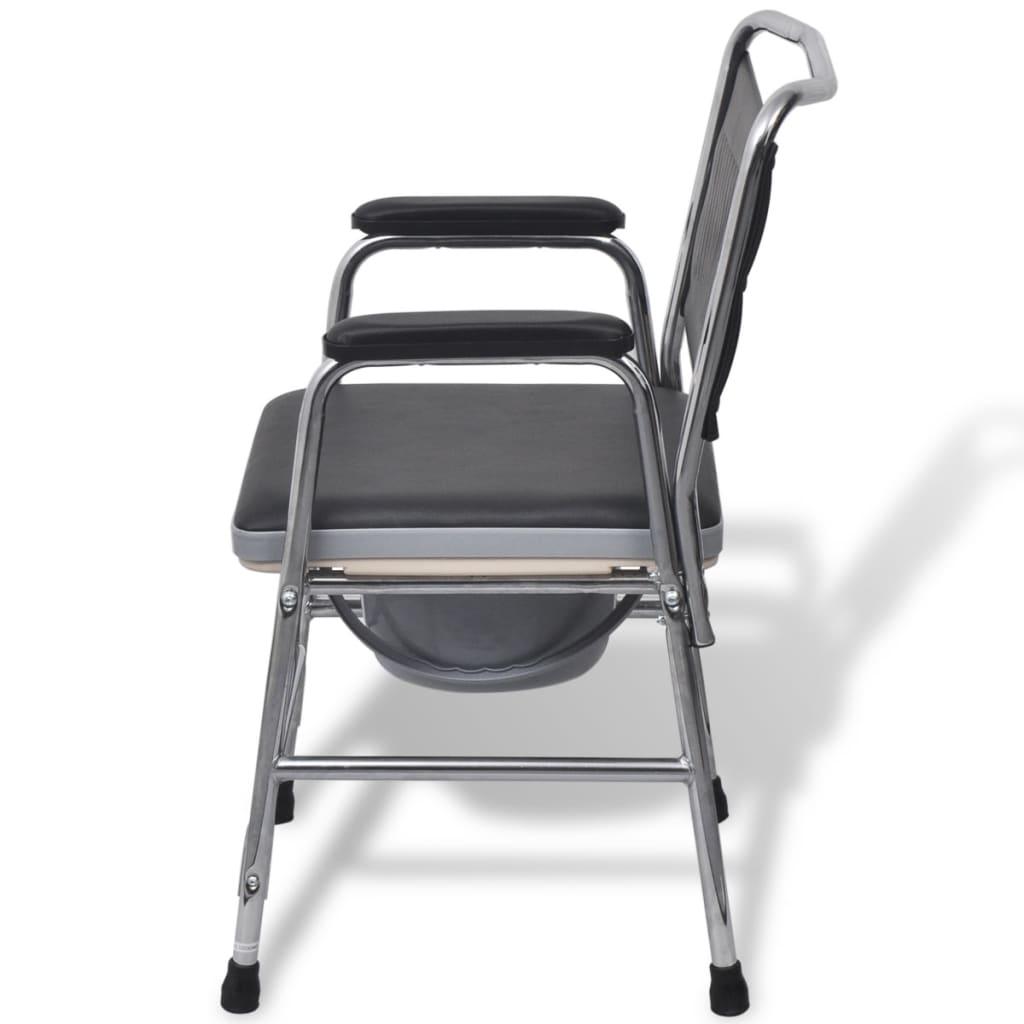 Vidaxl Chaise de toilette en acier noir