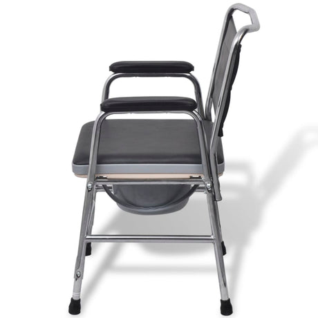 Vidaxl Chaise de toilette en acier noir