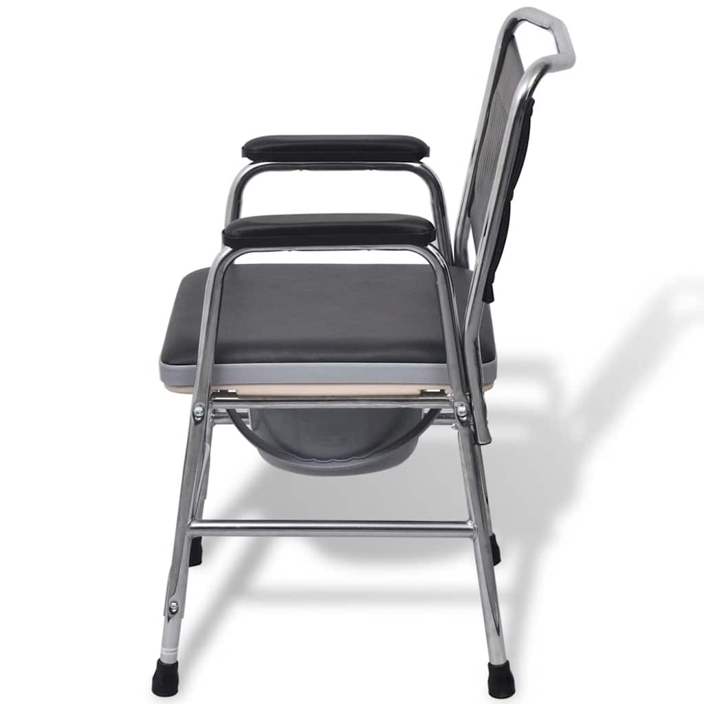 Vidaxl Chaise de toilette en acier noir