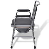 Vidaxl Chaise de toilette en acier noir