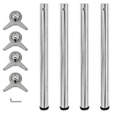 Vidaxl tafelpoten in hoogte verstelbaar chroom 710 mm 4 st