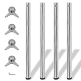 Vidaxl tafelpoten in hoogte verstelbaar chroom 870 mm 4 st