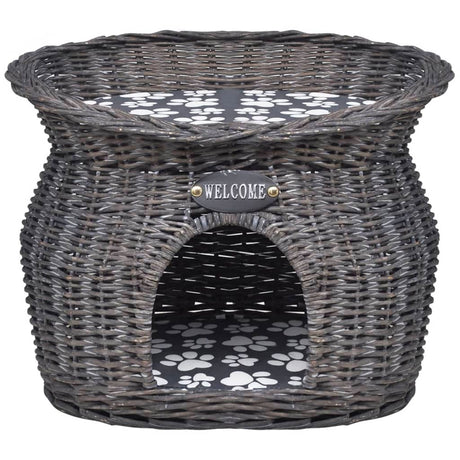 Vidaxl Cat Bed House Scratching Post avec coussin saules