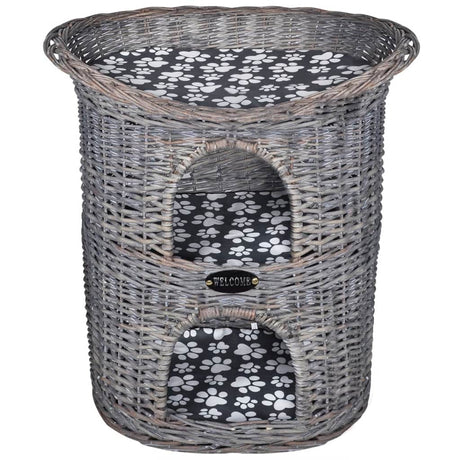 Vidaxl Cat Bed House Scratching Post 2 couches avec coussin saules