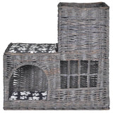 Vidaxl Cat Bed House Castle z vrbami blazine