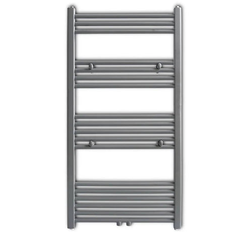 Rack de serviette de radiateur Vidaxl droit 600x1160 mm gris