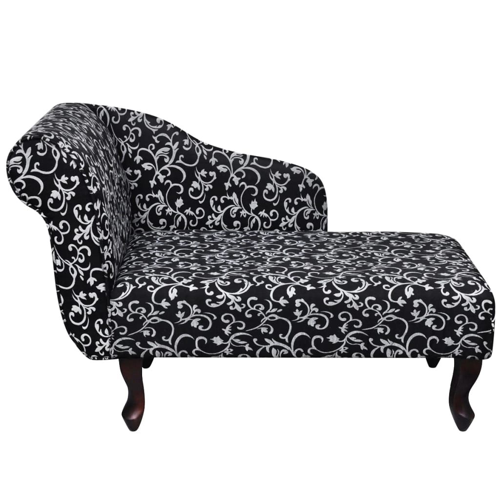 Vidaxl chaise longue stof zwart en wit