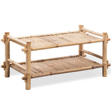 Vidaxl Shov Rack Bamboo Due strati