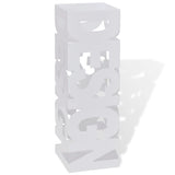 Parapluie Vidaxl et porte-bâton de marche en acier carré blanc 48,5 cm
