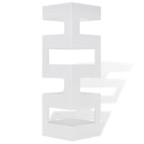 Parapluie Vidaxl et porte-bâton de marche en acier carré blanc 48,5 cm
