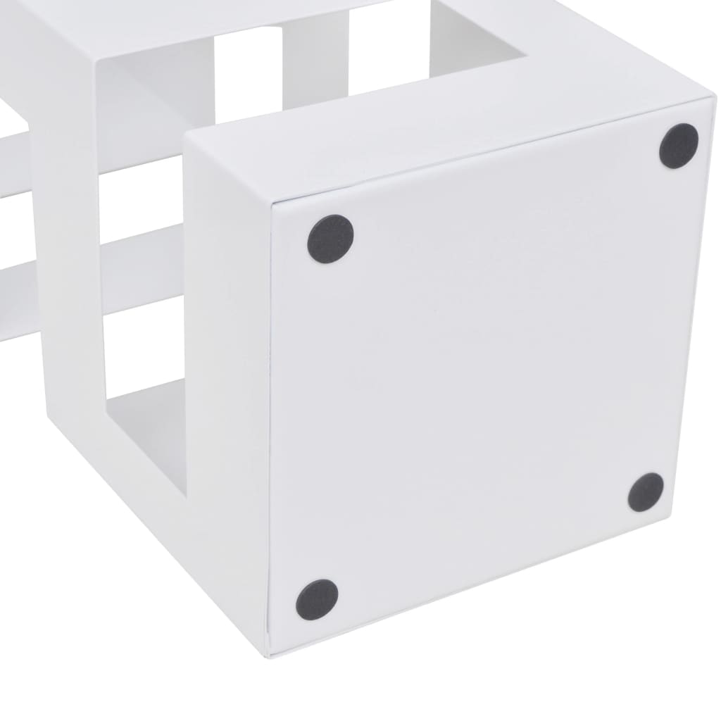 Parapluie Vidaxl et porte-bâton de marche en acier carré blanc 48,5 cm