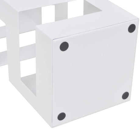 Parapluie Vidaxl et porte-bâton de marche en acier carré blanc 48,5 cm
