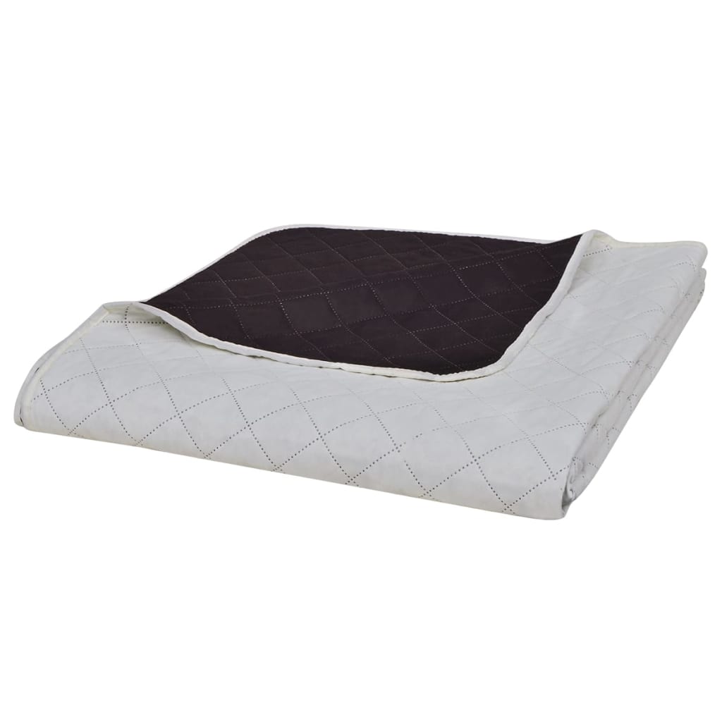 Vidaxl bedsprei gewatteerd dubbelzijdig 230x260 cm beige bruin