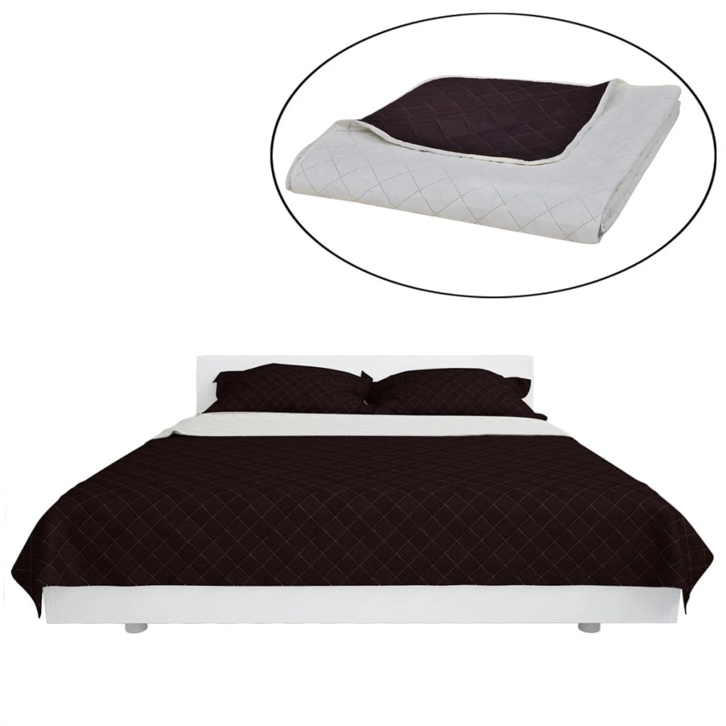 Vidaxl lit matelassé à double face 230x260 cm brun beige