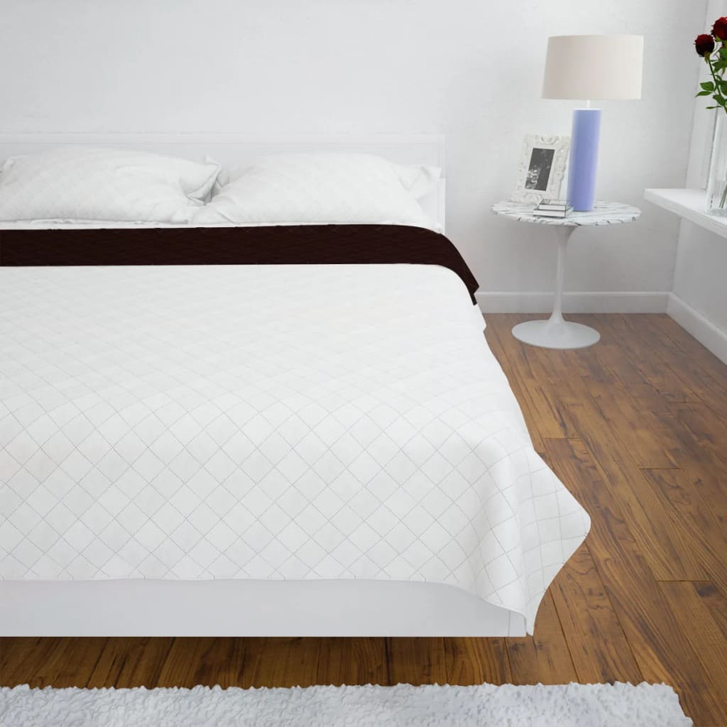 Vidaxl lit matelassé à double face 230x260 cm brun beige