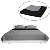 VidaXL Bedspread Quilted double -sided 230x260 cm Black Gray