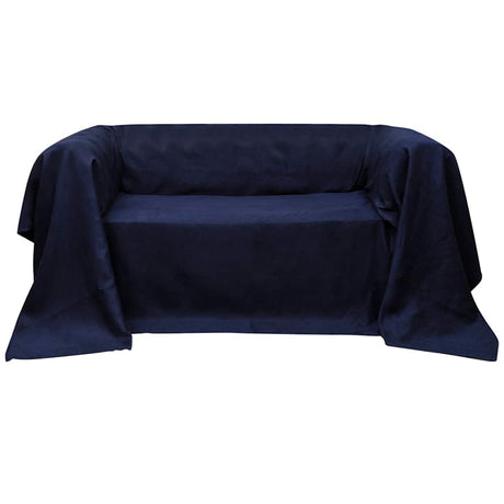 Couverture de la banque Vidaxl microsuede bleu marine 210 x 280 cm