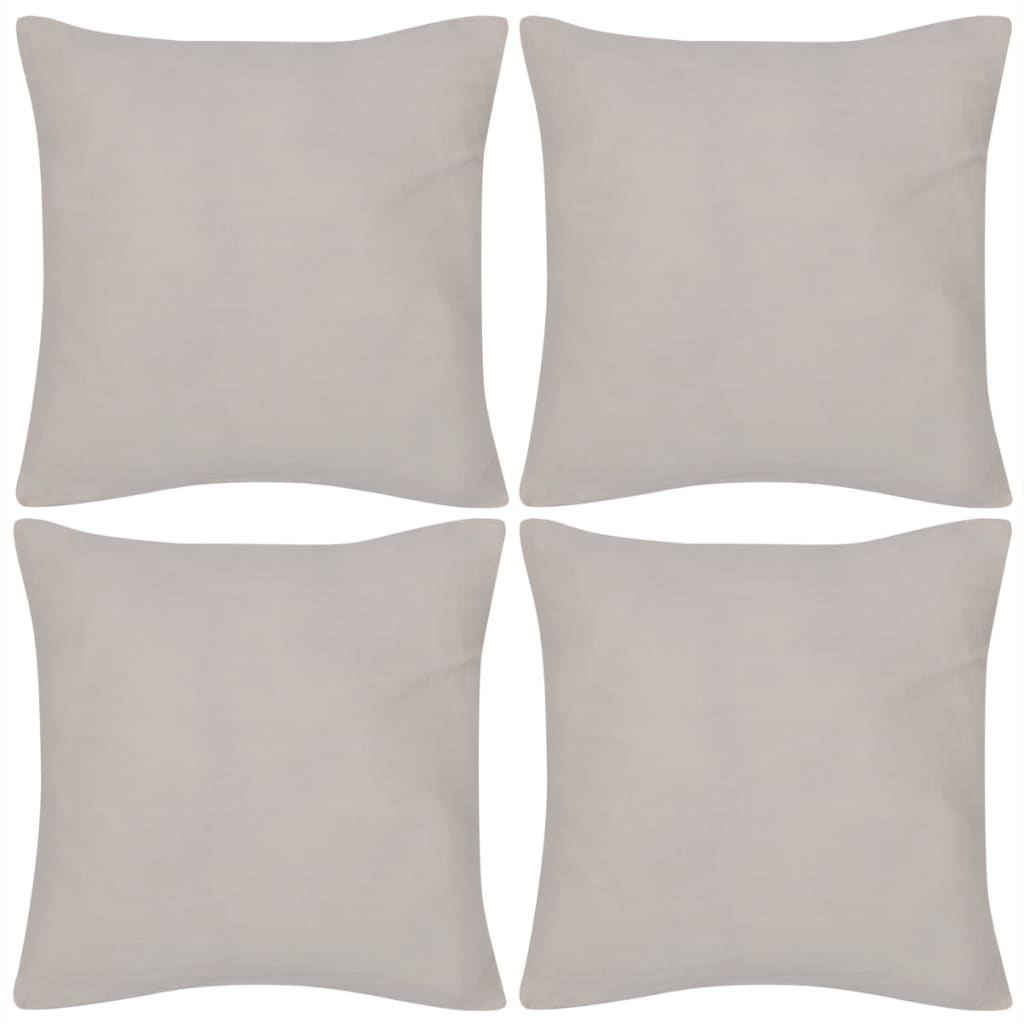 Vidaxl cushion covers cotton 50 x 50 cm beige 4 pieces