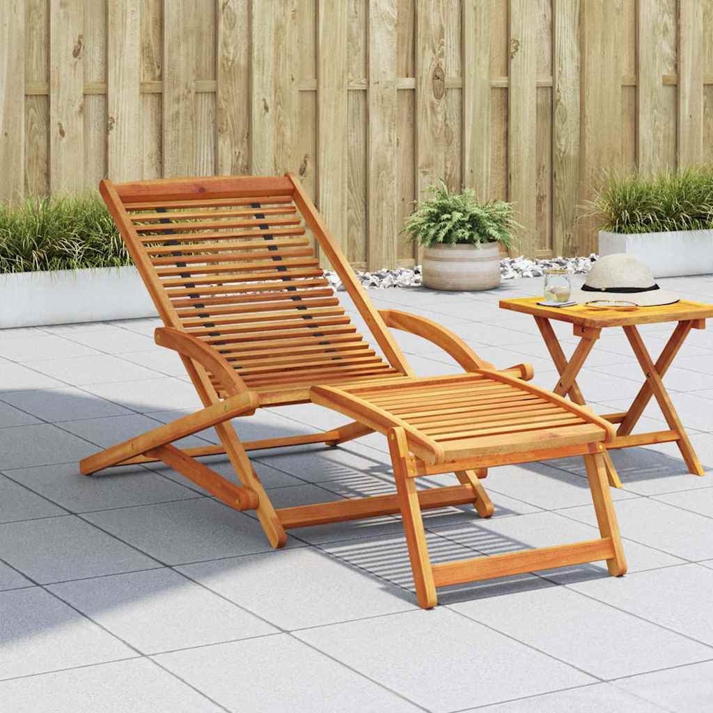 Vidaxl terrasstoel met voetensteun massief acaciahout