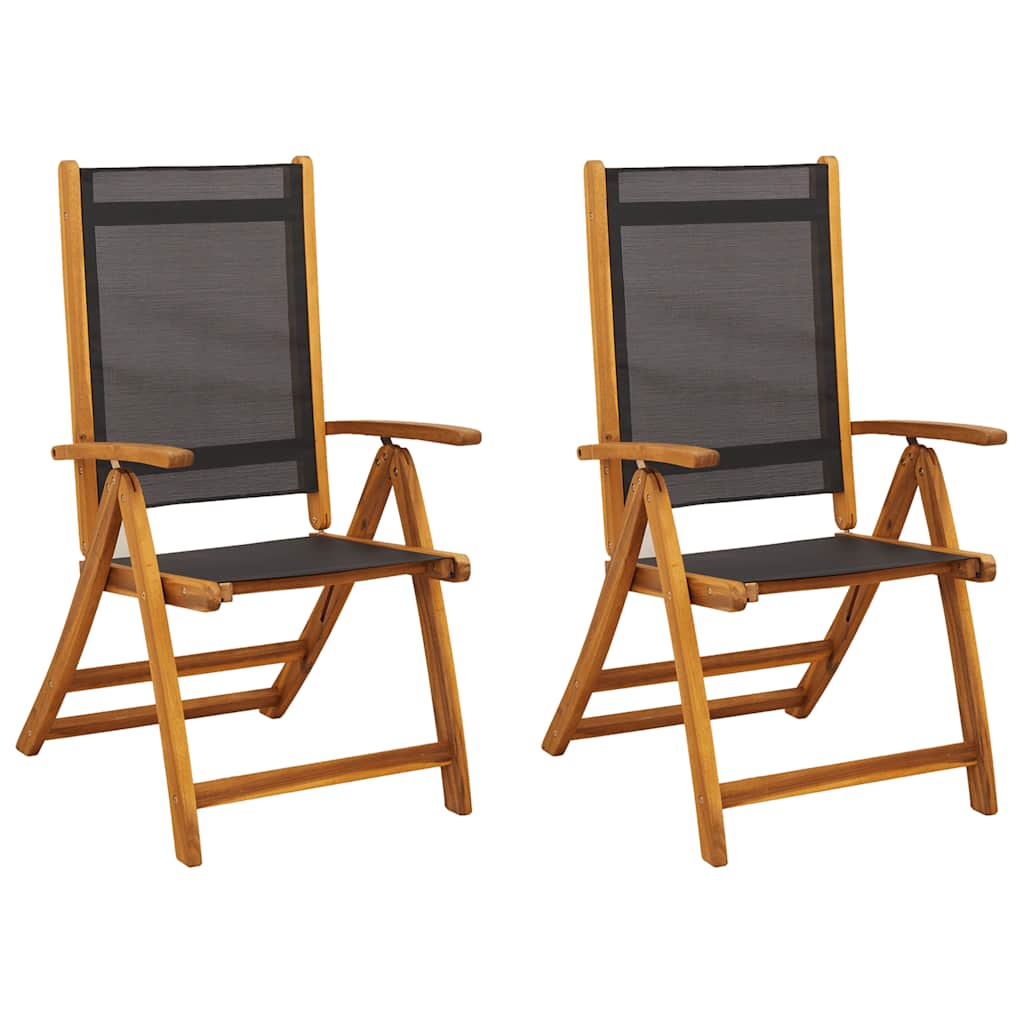 Vidaxl tuinstoelen inklapbaar 2 st massief acaciahout en textileen