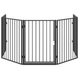 Vidaxl Fireplace Fence Steel Black