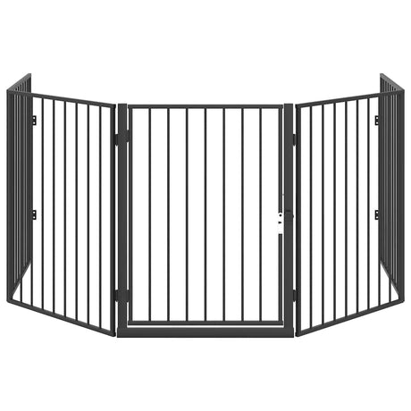 Vidaxl Fireplace Fence Steel Black