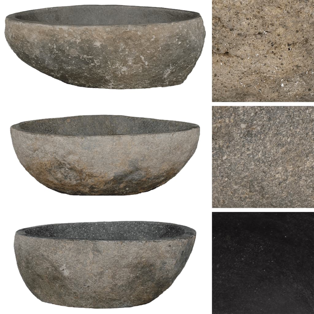 Vidaxl wastbasin oval (29-38) x (24-31) cm River Stone