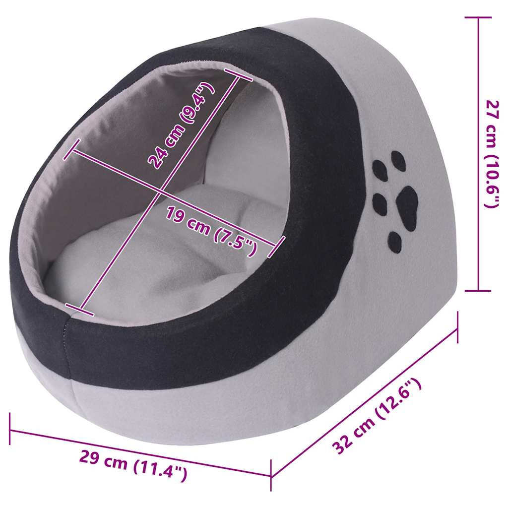 Vidaxl Cat panier m gris et noir