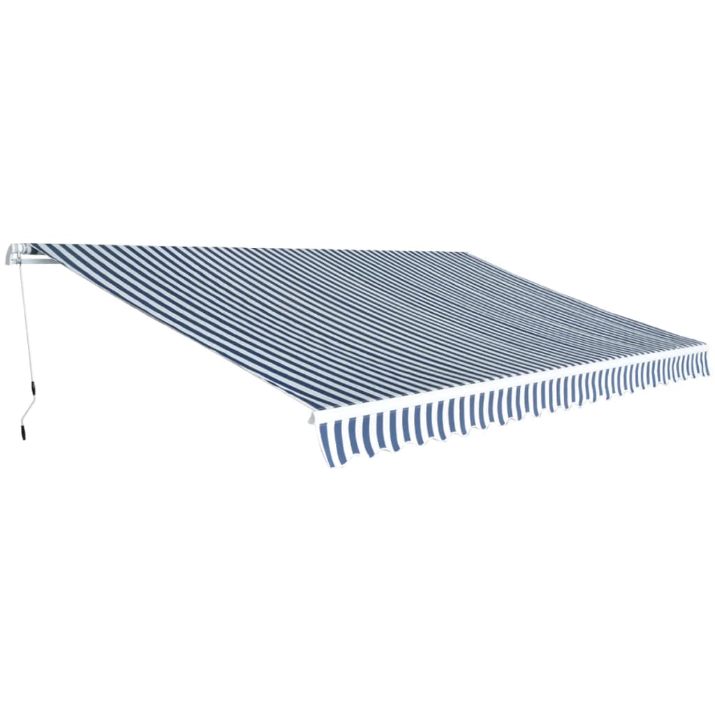 Vidaxl Luifel manually extendable 500 cm blue and white