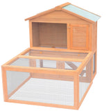 VidaXL Rabbit loft with run wood